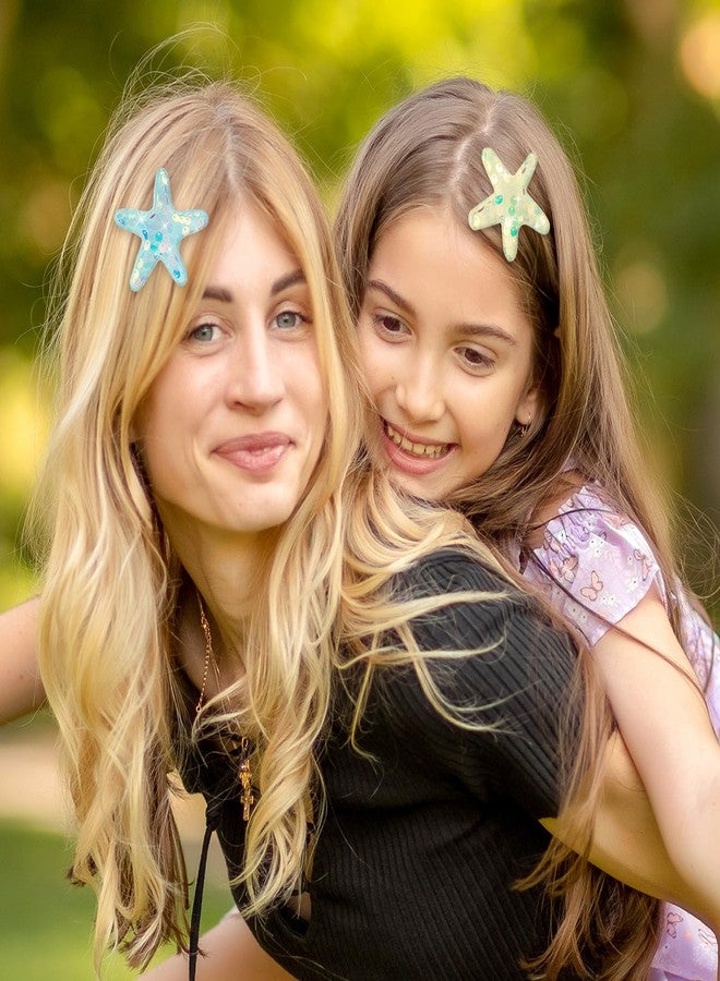 oruola مجموعة أورولا من 10 قطع من مشابك شعر حورية البحر، مشابك شعر نجم البحر، مشابك شعر نجم البحر اللامعة، إكسسوارات شعر مزينة بالترتر للشاطئ، مشبك شعر نجم البحر للنساء والفتيات، أداة تصفيف شعر لحفلات الزفاف على الشاطئ، متعدد الألوان - Image 5